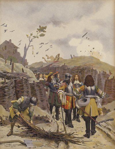 Louis XIV visitant les tranchées de Lille - Maurice Leloir