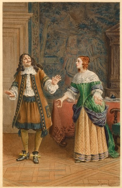 Molière et Catherine de Brie (illustration) - Maurice Leloir