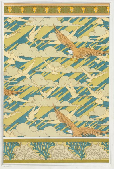 Conceptions pour la bordure de papier peint Squash Bug, pub. 1897 - Maurice Pillard Verneuil