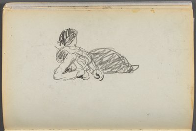 Sketchbook- The Granite Shore Hotel, Rockport, page 082 : Figure couchée - Maurice Prendergast