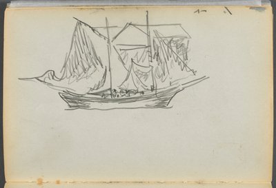 Sketchbook- The Granite Shore Hotel, Rockport, page 098 : Voilier - Maurice Prendergast