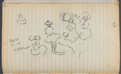Carnet de croquis, page 076 : Figures avec notes - Maurice Prendergast