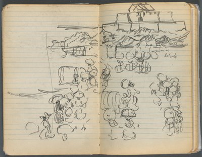 Sketchbook, page 112  113 : Vue de la plage - Maurice Prendergast