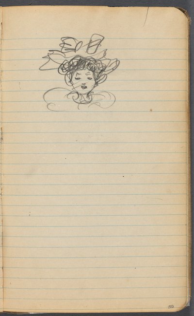 Carnet de croquis, page 159 : Tête de femme - Maurice Prendergast
