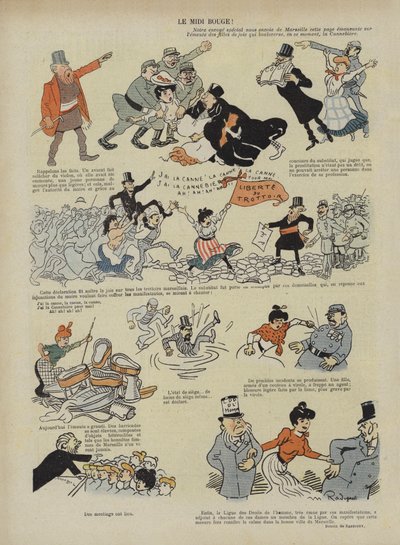 Le Midi rouge. Illustration pour Le Rire - Maurice Radiguet