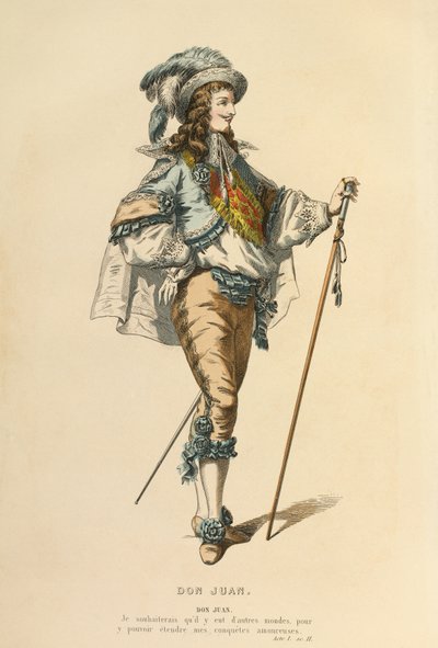 Costume pour le rôle de Don Juan, vers 1868 (gravure) - Maurice Sand