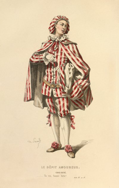 Costume pour le rôle de Gros - René, vers 1868 (gravure) - Maurice Sand