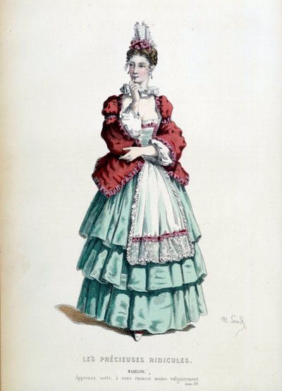 Costume de Madelon dans la pièce « Les précieuses ridicules » de Molière - Maurice Sand
