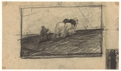 Esquisse de chevaux labourant - Maurits van der Valk