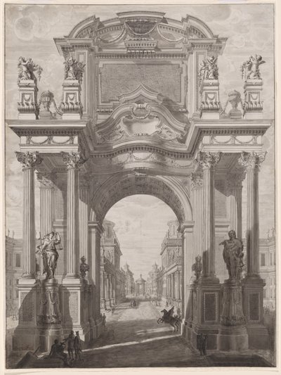 Un caprice architectural avec un arc de triomphe - Maurizio Pedetti