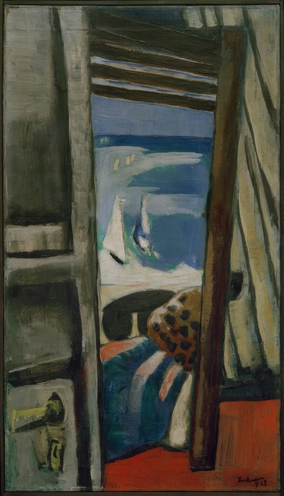 Vue sur la mer, rouge, gris, bleu - Max Beckmann