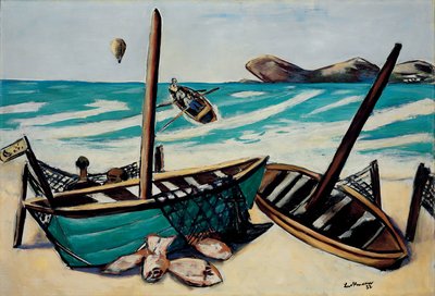 Paysage côtier avec ballon - Max Beckmann