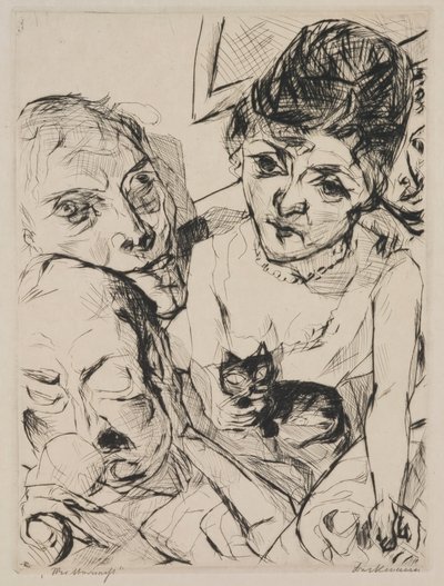 Soir (Autoportrait avec les Battenbergs), planche 10 du portfolio « Visages » - Max Beckmann