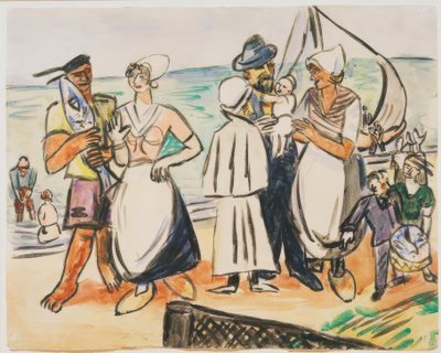 Pêcheurs hollandais sur la plage - Max Beckmann