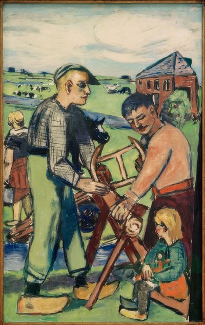 Scieur de bois avec enfant (Scieurs de bois hollandais) - Max Beckmann