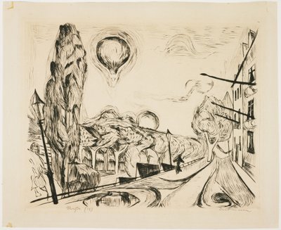 Paysage avec ballon - Max Beckmann