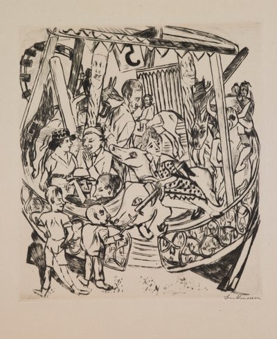 Manège, planche 7 du portfolio « Foire annuelle » - Max Beckmann