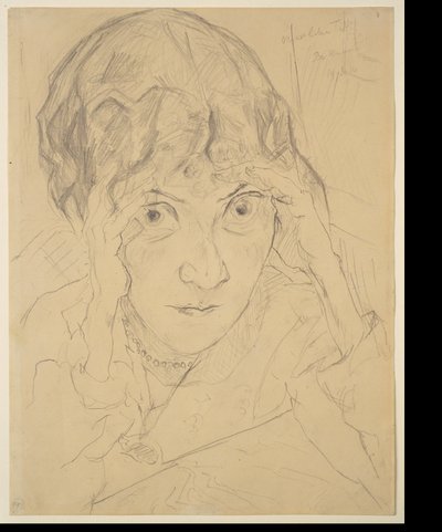 Portrait de Fridel Battenberg, la tête reposant dans ses deux mains - Max Beckmann