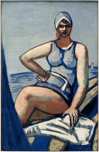 Quappi en bleu dans le bateau - Max Beckmann