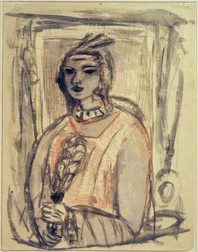 Quappi avec coiffe - Max Beckmann