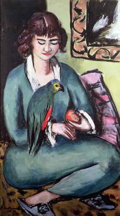 Quappie avec un perroquet - Max Beckmann