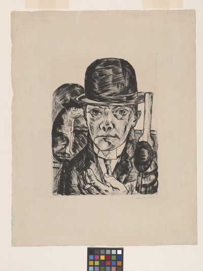 Autoportrait au chapeau melon - Max Beckmann