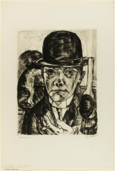 Autoportrait au chapeau melon - Max Beckmann