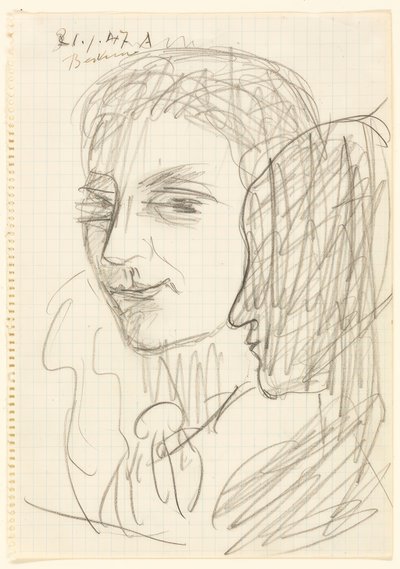 Étude de deux têtes - Max Beckmann