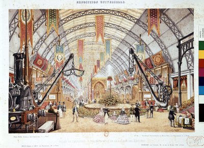 Exposition Universelle 1855: Vue intérieure de la salle des machines au Palais de l