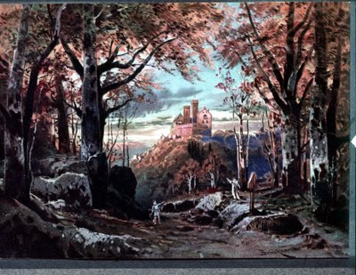 Décor pour « Tannhäuser », opéra de Richard Wagner. Scénographie de Bruckner - Max Bruckner