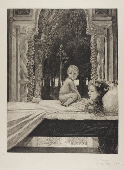 Mère morte, planche dix de Sur la mort, Partie II - Max Klinger