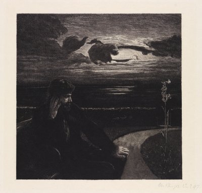 Nuit (De la mort, première partie, opus XI, planche 1) - Max Klinger