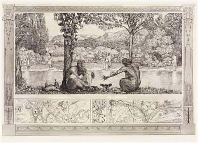 Narcisse et Écho I (Sauvetages de victimes ovidiennes, opus II, planche 7) - Max Klinger