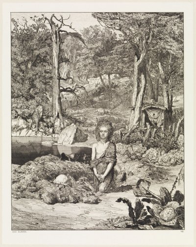 Simplicius sur la tombe de l’ermite (Intermezzi, Opus IV, planche 8) - Max Klinger