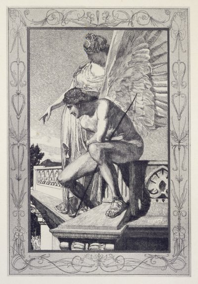 Vénus présente Psyché à Cupidon, planche 4 de la série « Cupidon et Psyché : Opus V » - Max Klinger