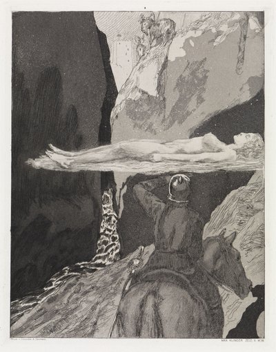 Devant la tour (Tente, opus XIV, 2e partie, no 36) - Max Klinger