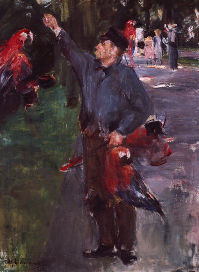 Homme avec des perroquets - Max Liebermann