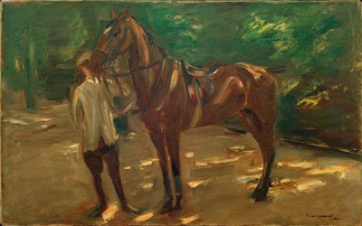 Palefrenier avec cheval - Max Liebermann