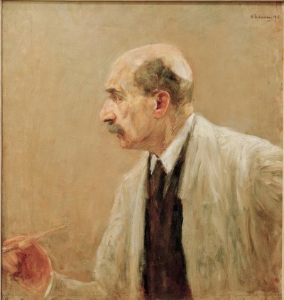 Autoportrait en blouse de peintre, profil gauche - Max Liebermann