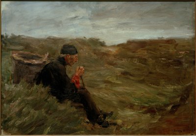 Paysans assis dans les dunes (1er projet) - Max Liebermann