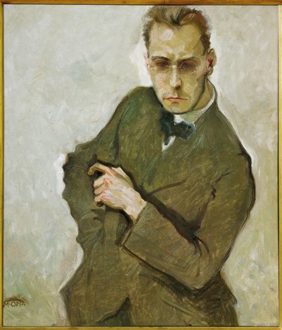 Compositeur Anton von Webern (peinture sur toile) - Max Oppenheimer