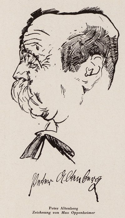 Peter Altenberg, écrivain et poète autrichien (lithographie) - Max Oppenheimer