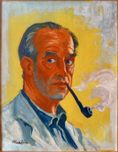 Selbstbildnis mit Pfeife von Max Pechstein
