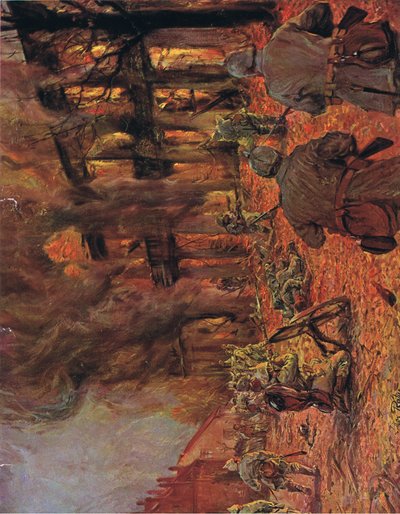 Bataille de rue à Hohenskein, illustration de Hindenburg publiée par Daterlandischer Derlag C U Weller Berlin, 1922 - Max Rabes