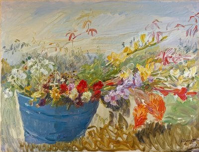 Nature morte de fleurs en plein air - Max Slevogt