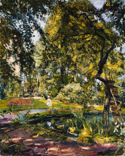 Jardin à Godrammstein avec un arbre tordu et un étang, 1910 - Max Slevogt
