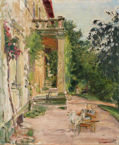 French : Maison à Godramstein - Wolfgang avec une chèvre - Max Slevogt