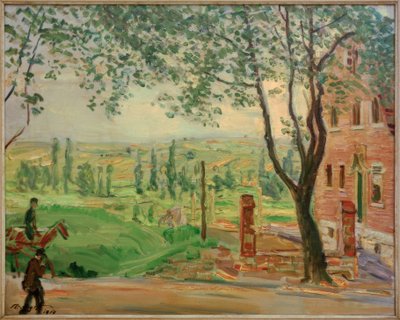 M.Slevogt, Maison rouge sur la route de Landau à Godramstein - Max Slevogt