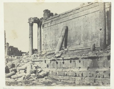 Baalbeck Héliopolis, Temple de Jupiter, Façade Orientale, Syrie, 1849-51, imprimé en 1852 - Maxime Du Camp