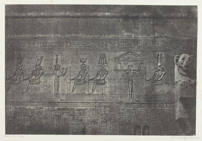 Grand Temple de Dendérah (Teutyres), Sculptures de la Façade Postérieure; Haute-Egypte, plate 20 from the album "Egypte, Nubie, Palestine et Syrie" (1852) - Maxime Du Camp